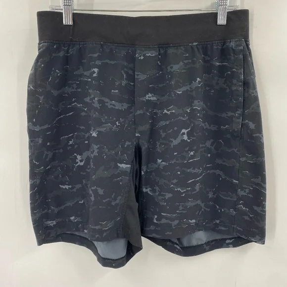Lululemon T.H.E. Short Liner-less 7" Athletic Shorts Camouflage Blue Size Large - Picture 1 of 6